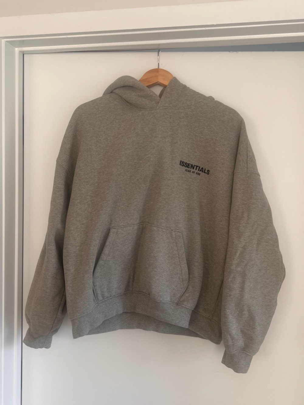 Fear of God Essentials Hoodie Gray Pullover Sweatshirt Size L